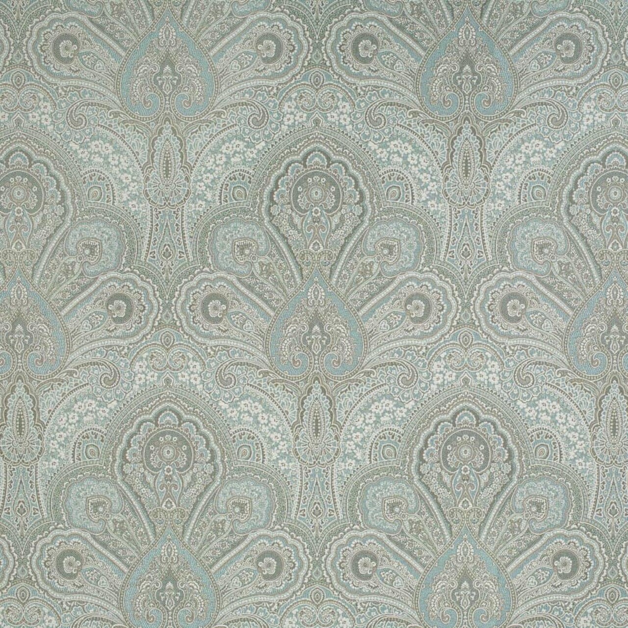 Aqua Damask Woven Pattern Upholstery Fabric by The Yard - SKU: Dunbar Aqua